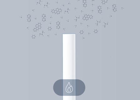 Illustration of particles from cigarette smoke